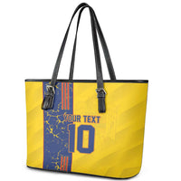 Custom Romania Football 2024 Go Champion Leather Tote Bag - Wonder Print Shop