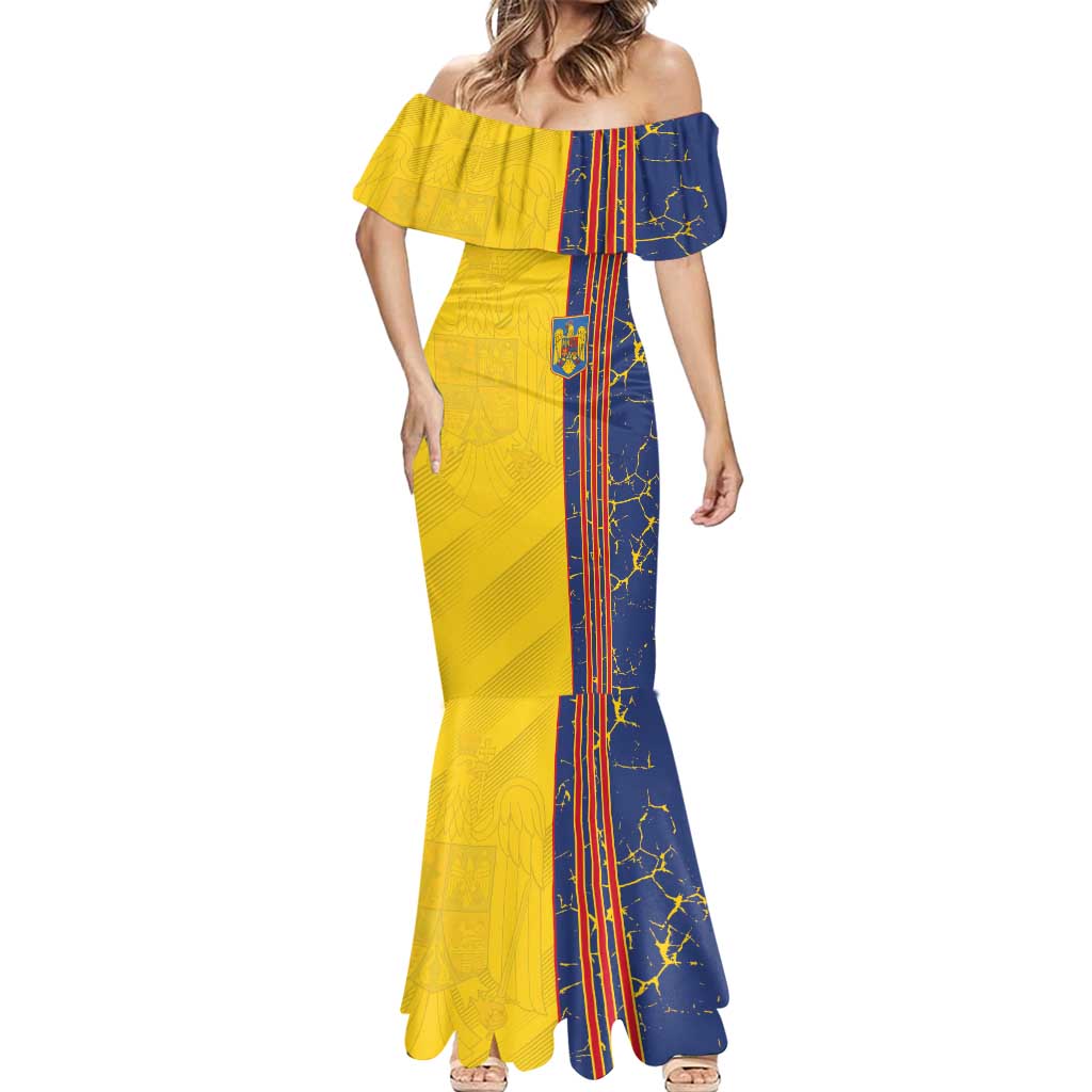 Custom Romania Football 2024 Go Champion Mermaid Dress - Wonder Print Shop