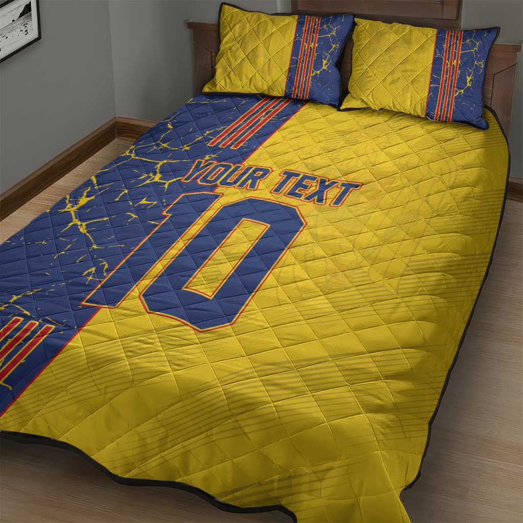 Custom Romania Football 2024 Go Champion Quilt Bed Set - Wonder Print Shop