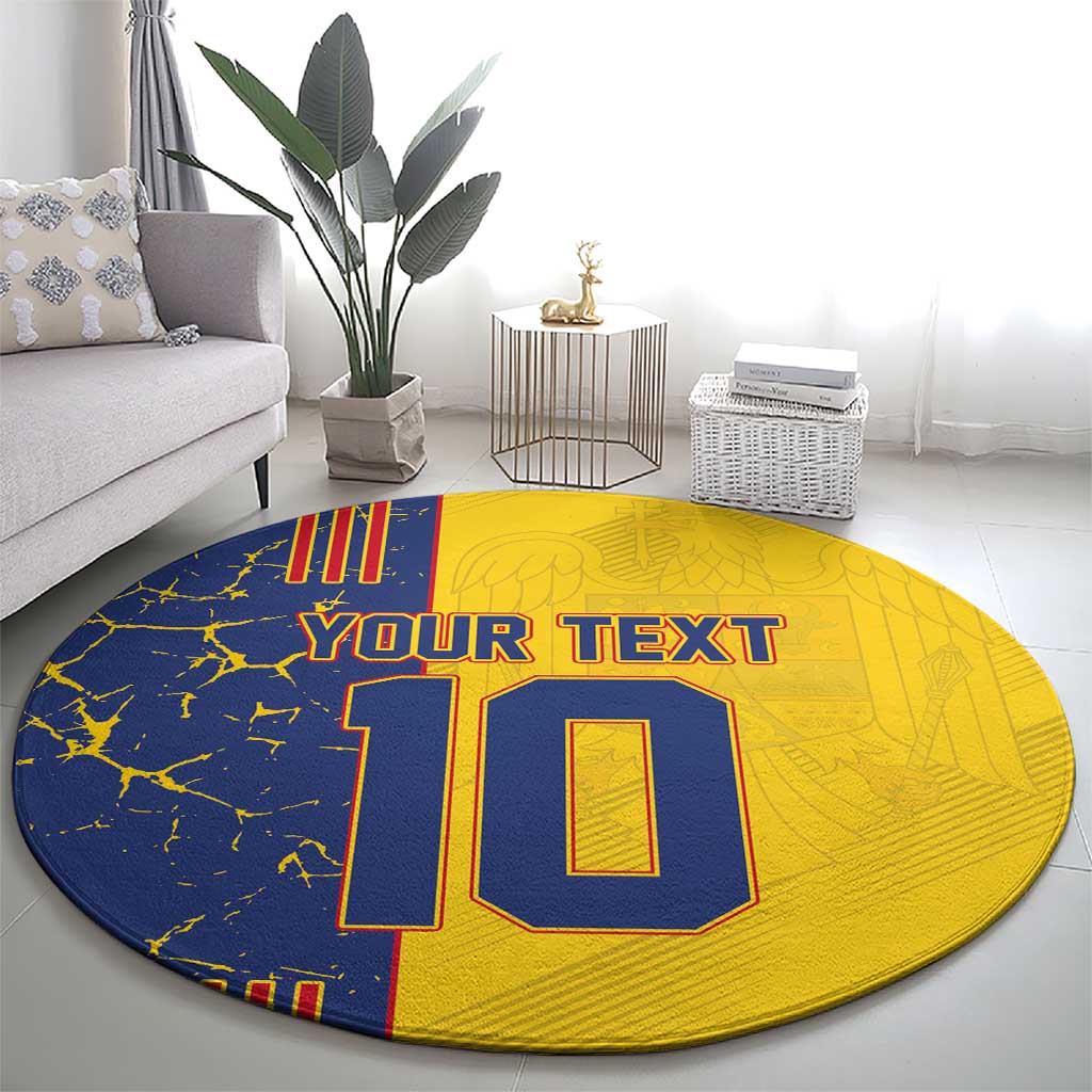 Custom Romania Football 2024 Go Champion Round Carpet