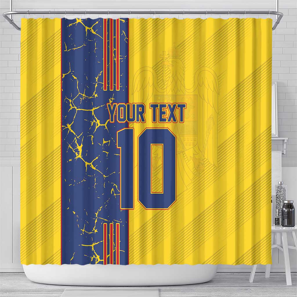 Custom Romania Football 2024 Go Champion Shower Curtain