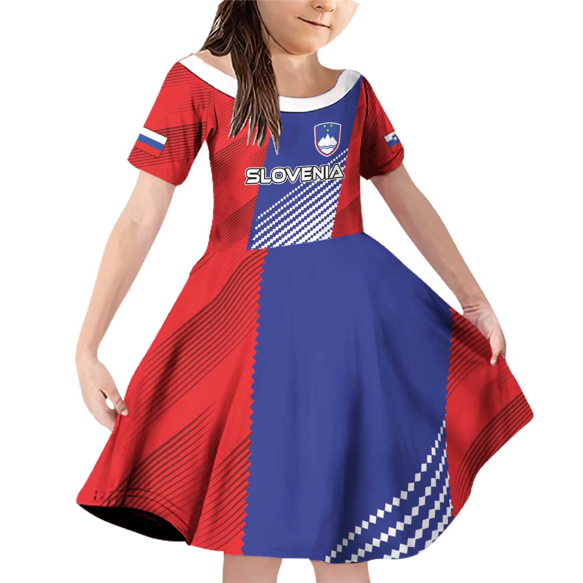 Custom Slovenia Football 2024 Go Champion Family Matching Off Shoulder Short Dress and Hawaiian Shirt - Wonder Print Shop