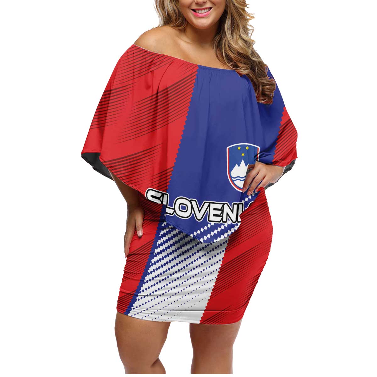 Custom Slovenia Football 2024 Go Champion Family Matching Off Shoulder Short Dress and Hawaiian Shirt - Wonder Print Shop