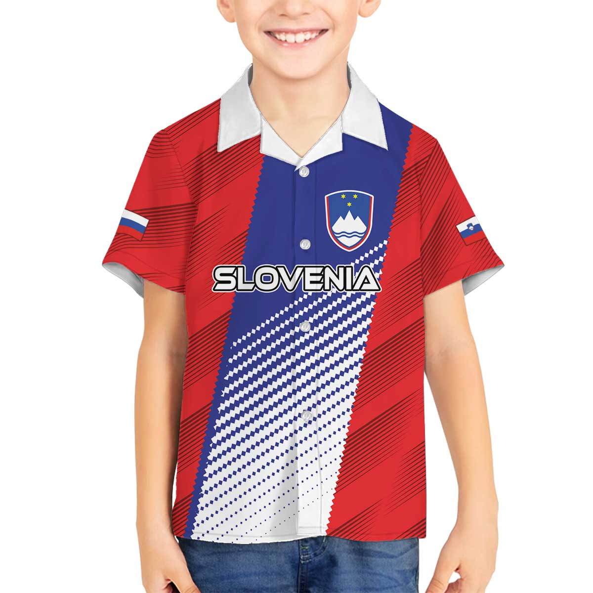 Custom Slovenia Football 2024 Go Champion Family Matching Off Shoulder Short Dress and Hawaiian Shirt - Wonder Print Shop