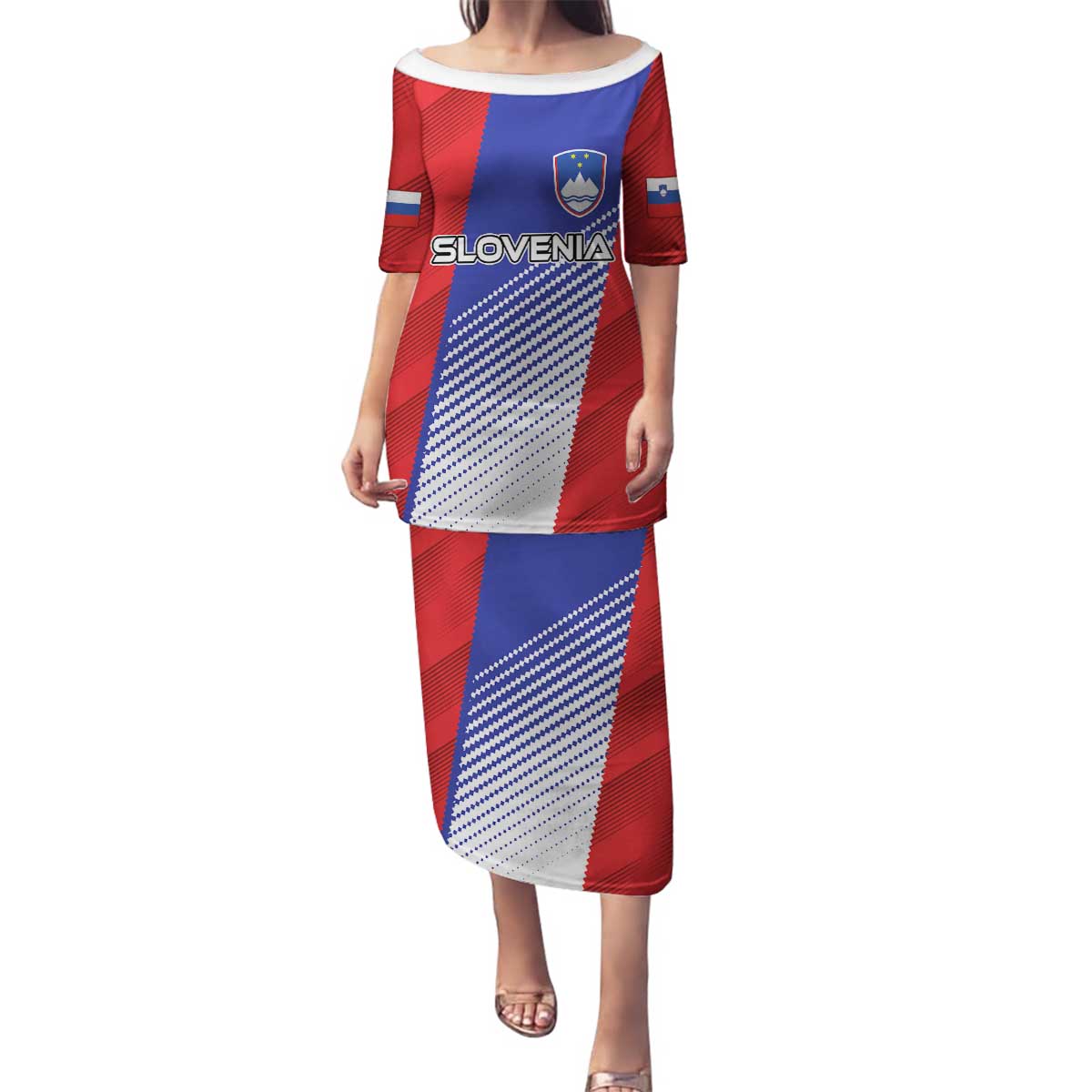 Custom Slovenia Football 2024 Go Champion Family Matching Puletasi and Hawaiian Shirt - Wonder Print Shop