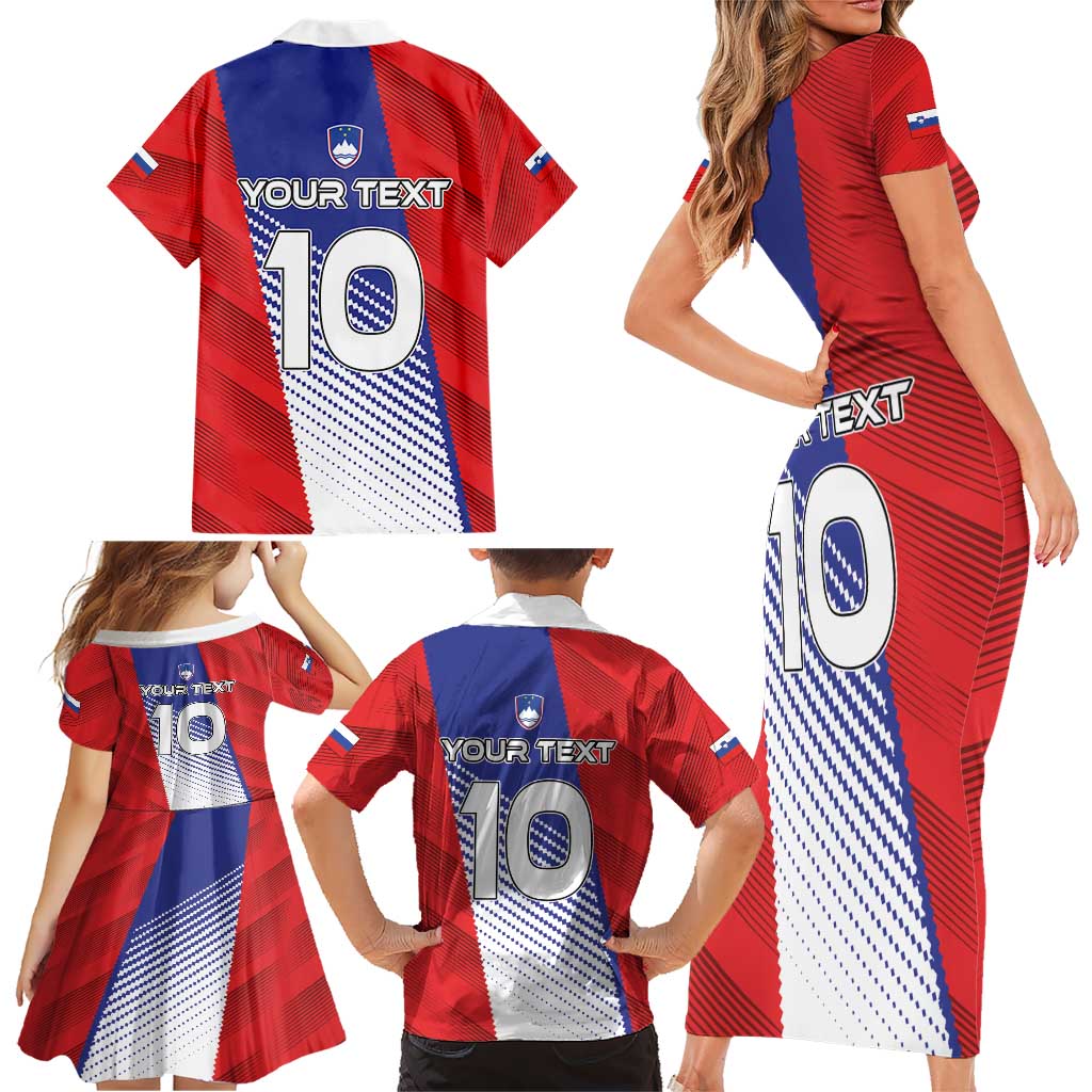 Custom Slovenia Football 2024 Go Champion Family Matching Short Sleeve Bodycon Dress and Hawaiian Shirt - Wonder Print Shop