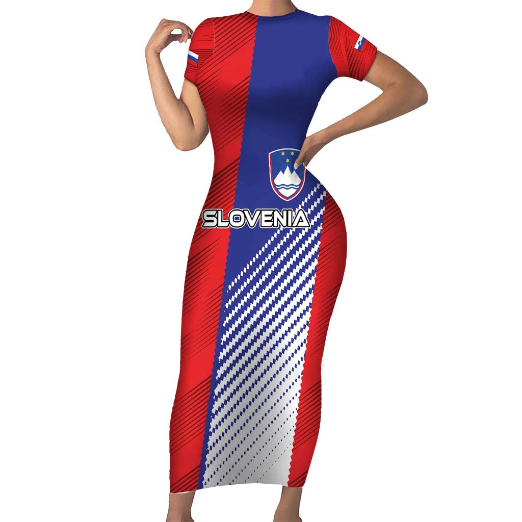 Custom Slovenia Football 2024 Go Champion Family Matching Short Sleeve Bodycon Dress and Hawaiian Shirt - Wonder Print Shop