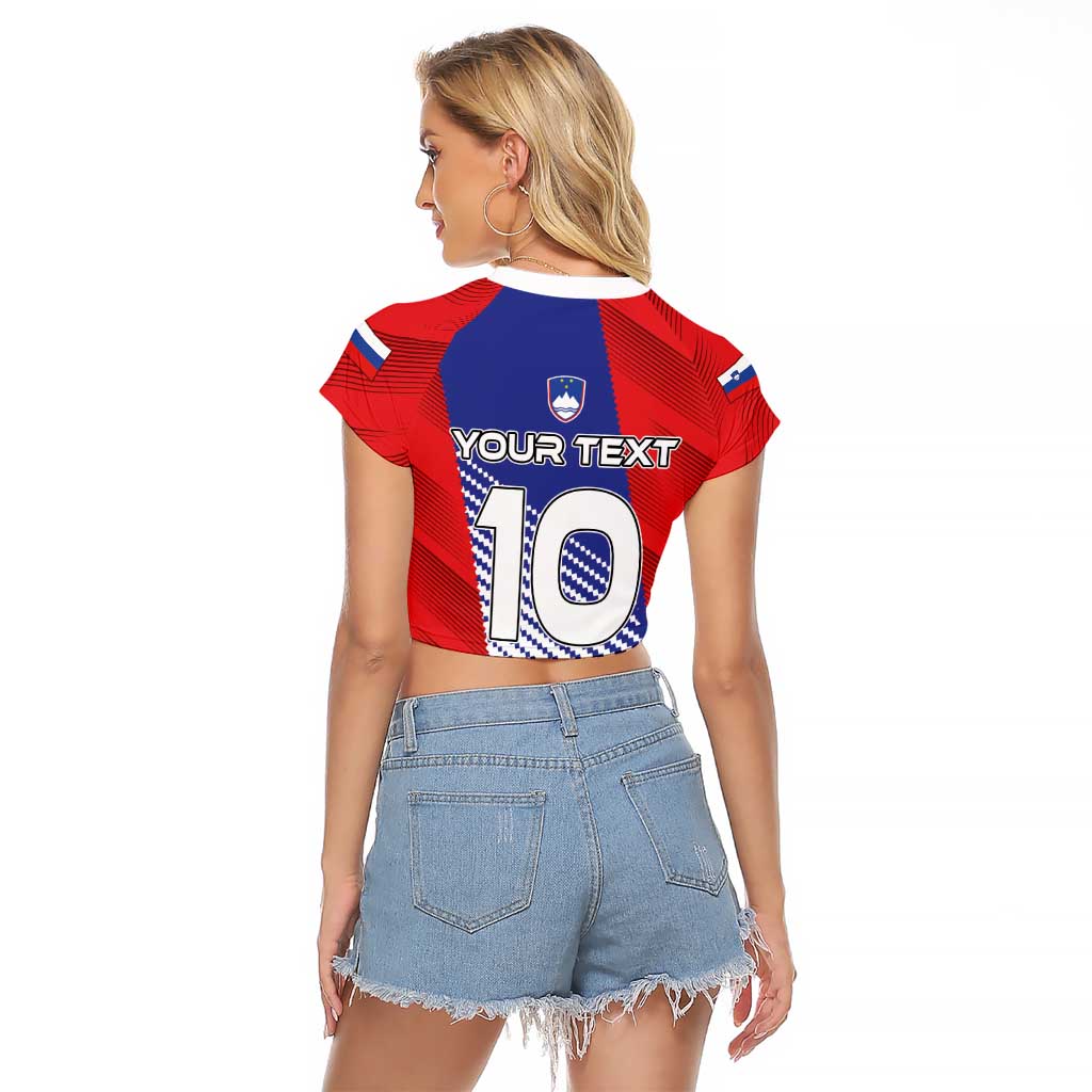 Custom Slovenia Football 2024 Go Champion Raglan Cropped T Shirt - Wonder Print Shop