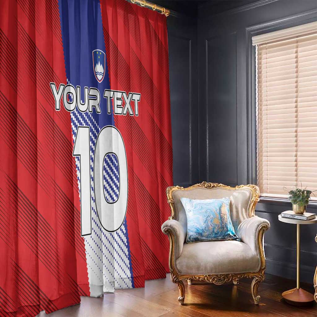 Custom Slovenia Football 2024 Go Champion Window Curtain - Wonder Print Shop