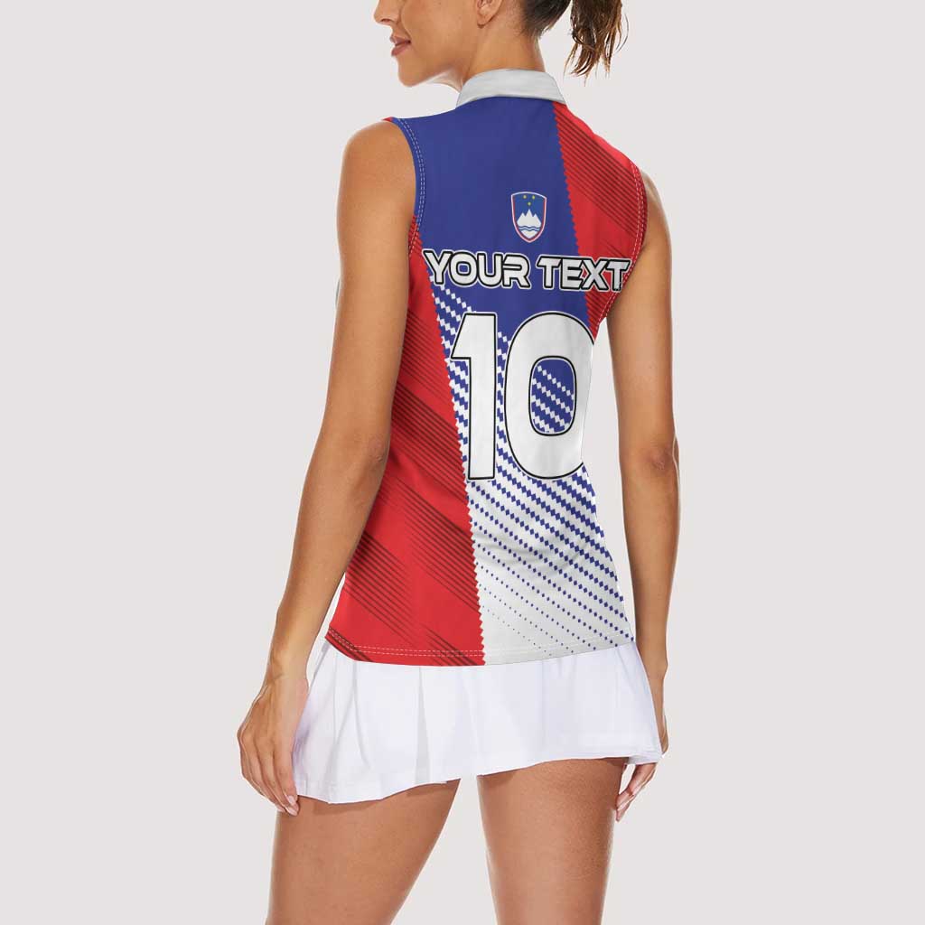 Custom Slovenia Football 2024 Go Champion Women Sleeveless Polo Shirt - Wonder Print Shop