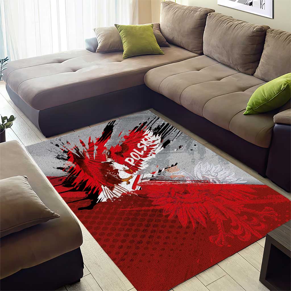 Polska Eagle Area Rug Poland Sporty Grunge Style - Wonder Print Shop