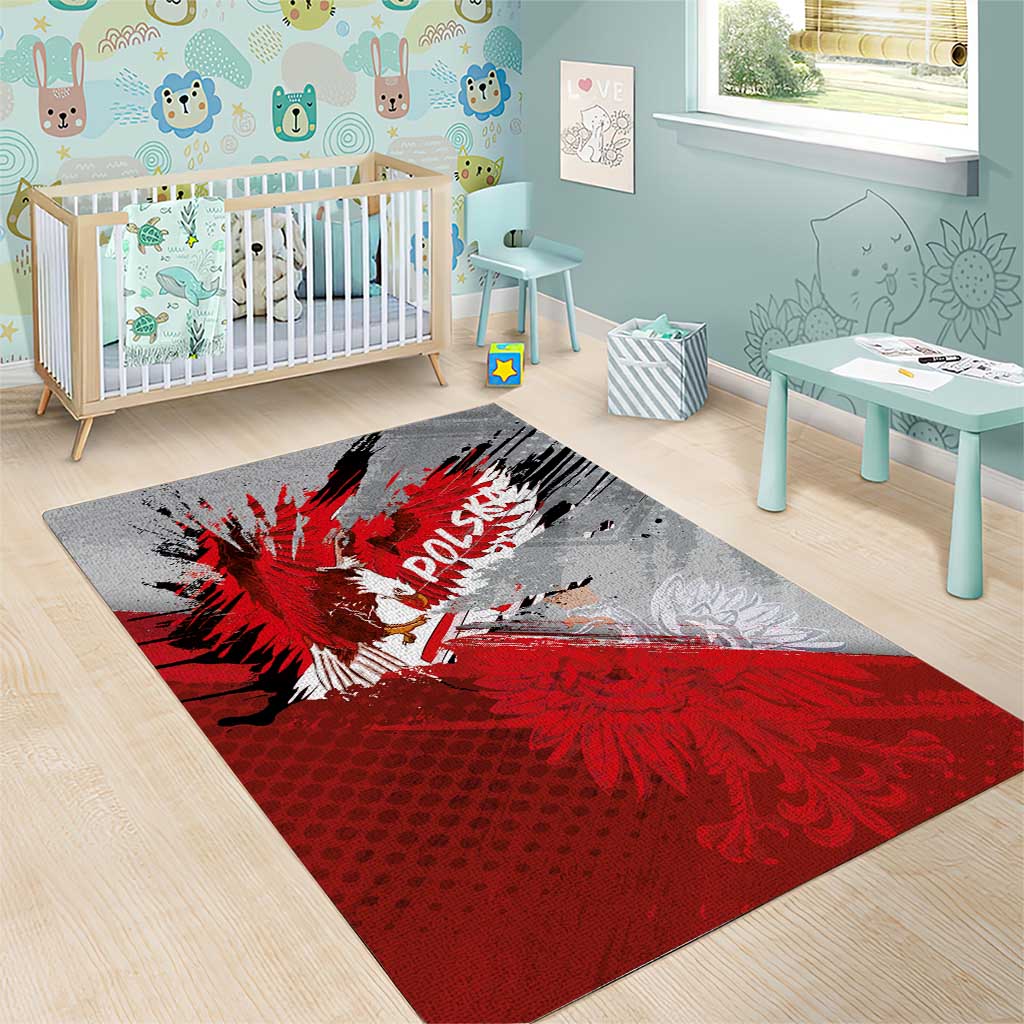 Polska Eagle Area Rug Poland Sporty Grunge Style - Wonder Print Shop
