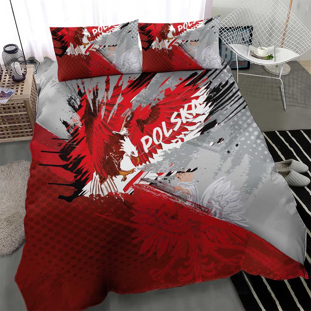 Polska Eagle Bedding Set Poland Sporty Grunge Style - Wonder Print Shop