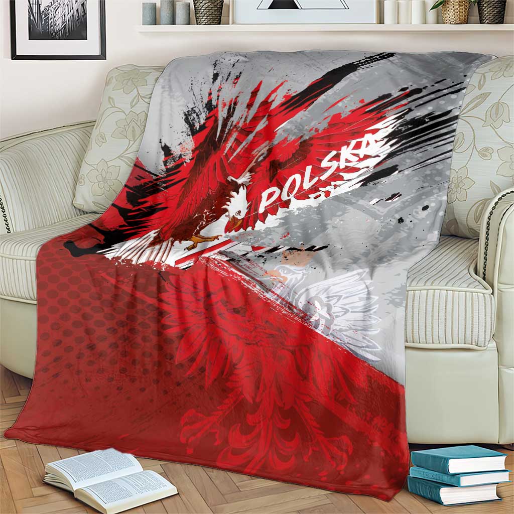 Polska Eagle Blanket Poland Sporty Grunge Style - Wonder Print Shop