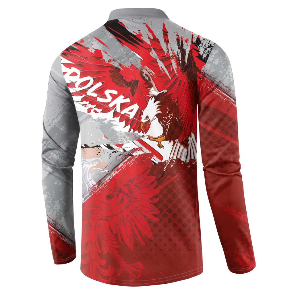 Polska Eagle Button Sweatshirt Poland Sporty Grunge Style - Wonder Print Shop