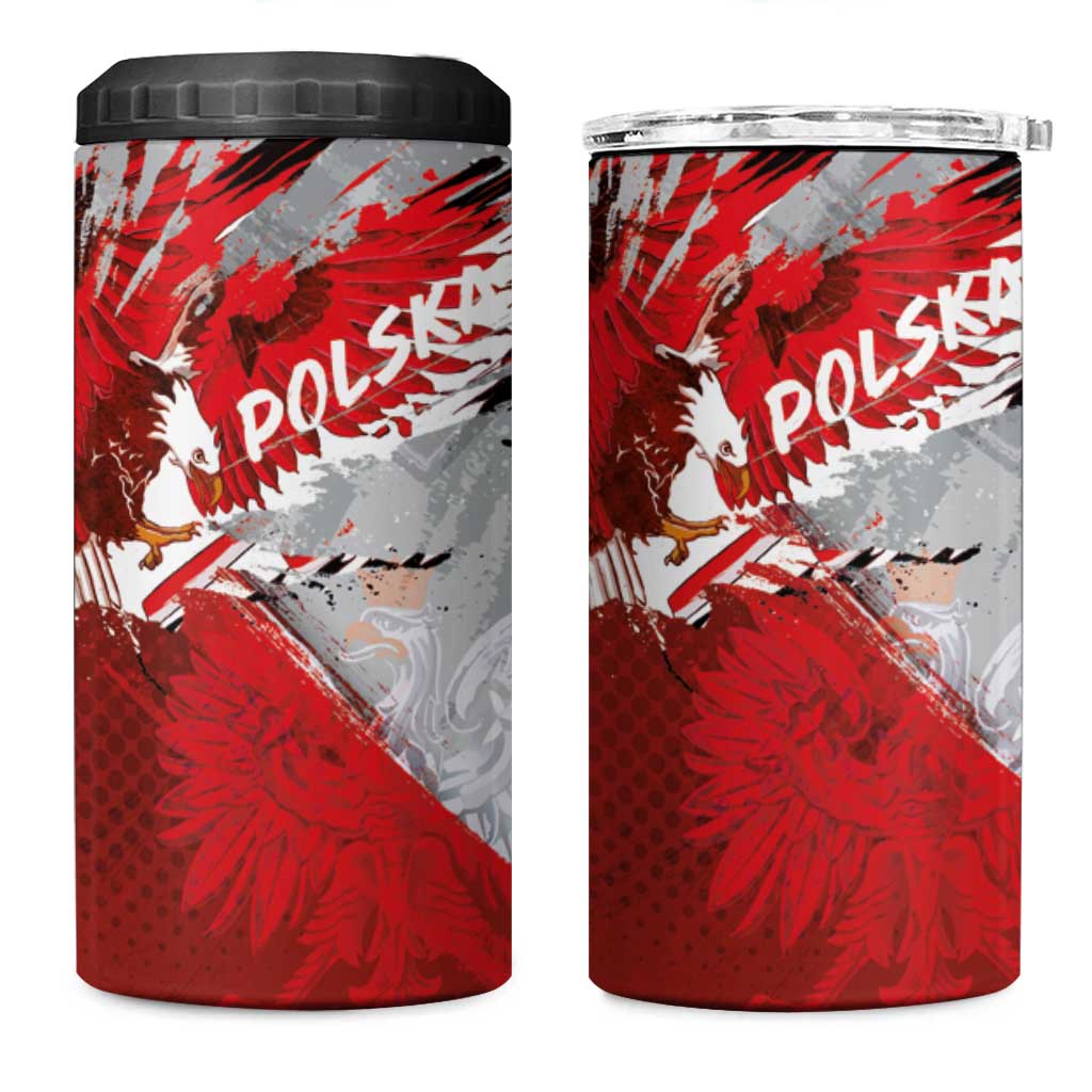 Polska Eagle 4 in 1 Can Cooler Tumbler Poland Sporty Grunge Style - Wonder Print Shop