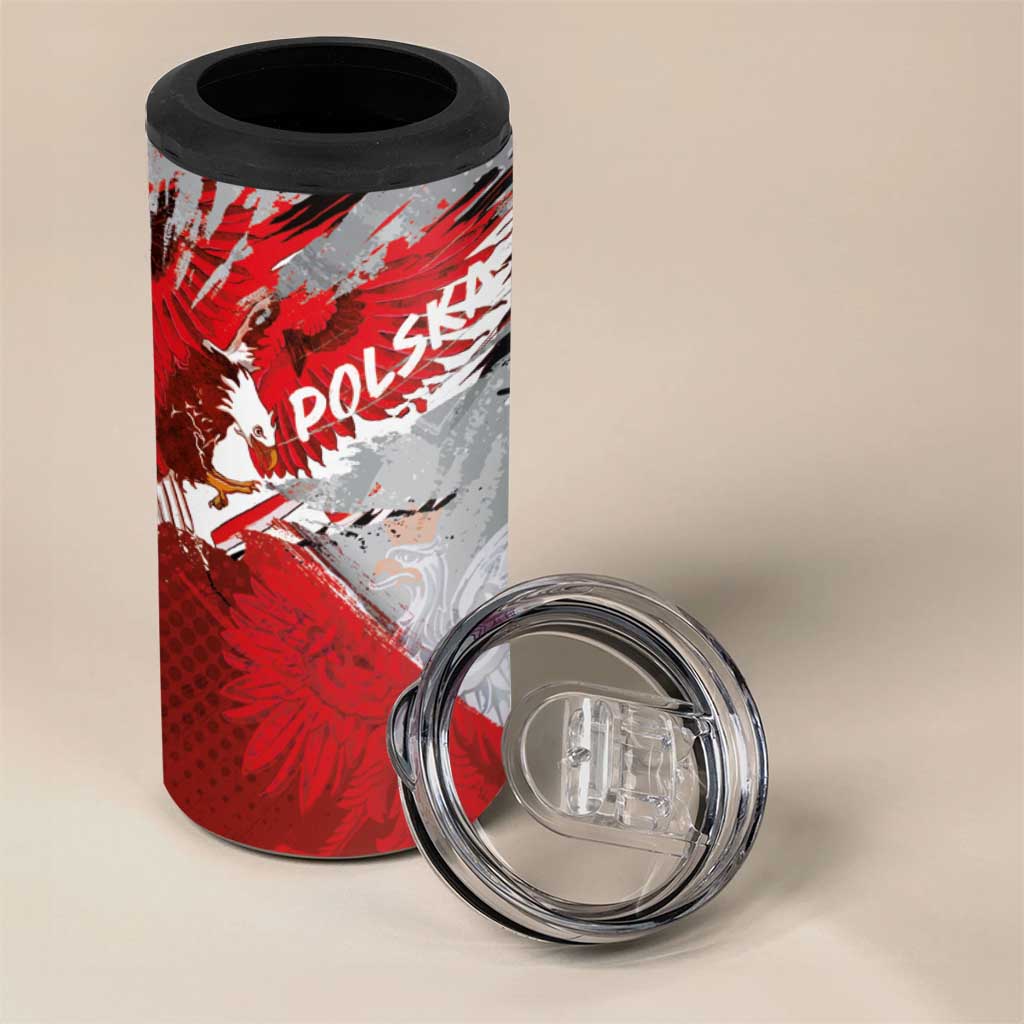 Polska Eagle 4 in 1 Can Cooler Tumbler Poland Sporty Grunge Style - Wonder Print Shop