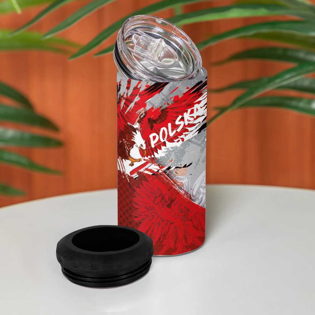 Polska Eagle 4 in 1 Can Cooler Tumbler Poland Sporty Grunge Style - Wonder Print Shop