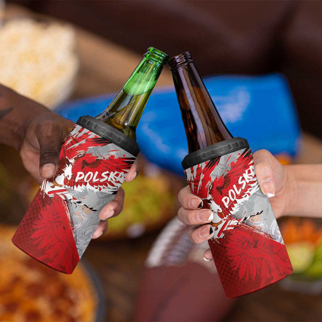 Polska Eagle 4 in 1 Can Cooler Tumbler Poland Sporty Grunge Style - Wonder Print Shop