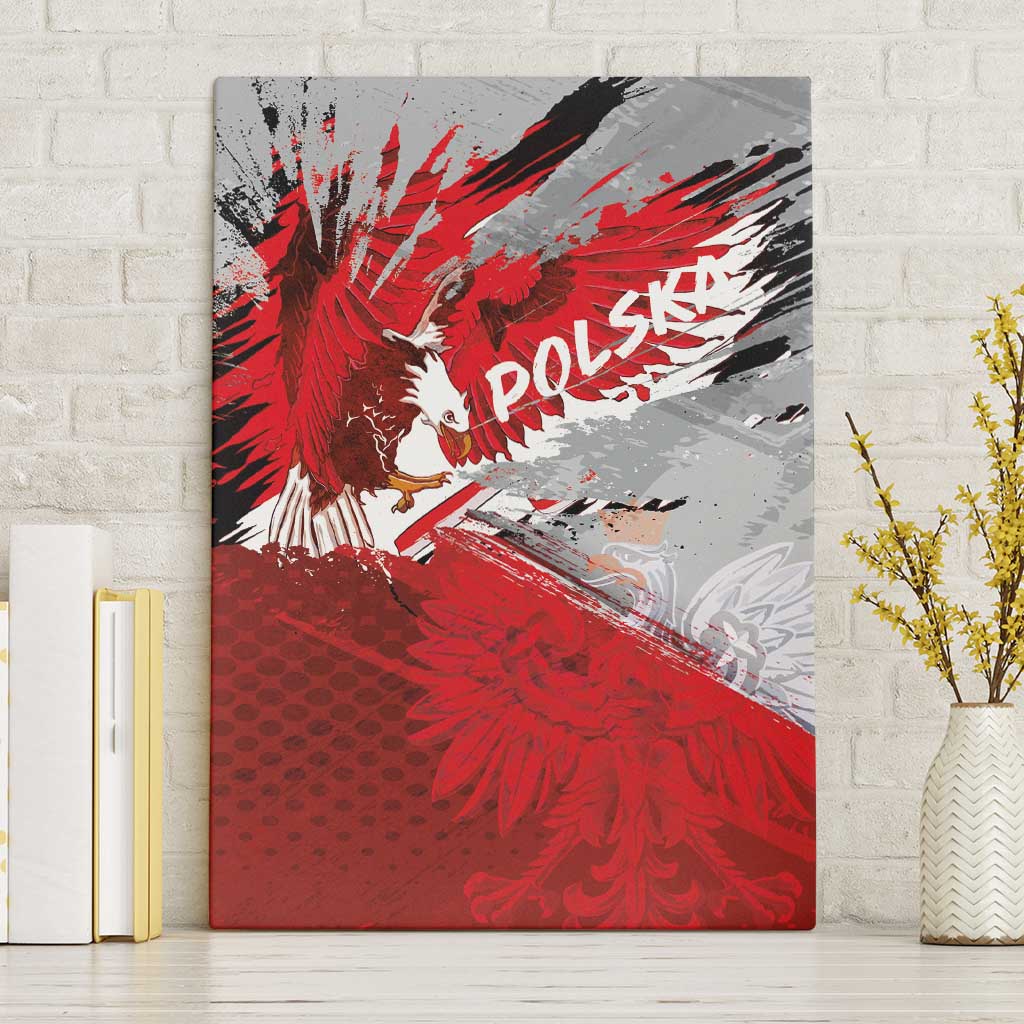 Polska Eagle Canvas Wall Art Poland Sporty Grunge Style - Wonder Print Shop
