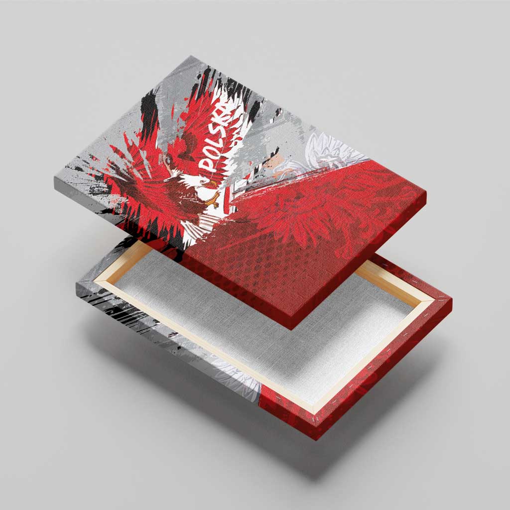 Polska Eagle Canvas Wall Art Poland Sporty Grunge Style - Wonder Print Shop