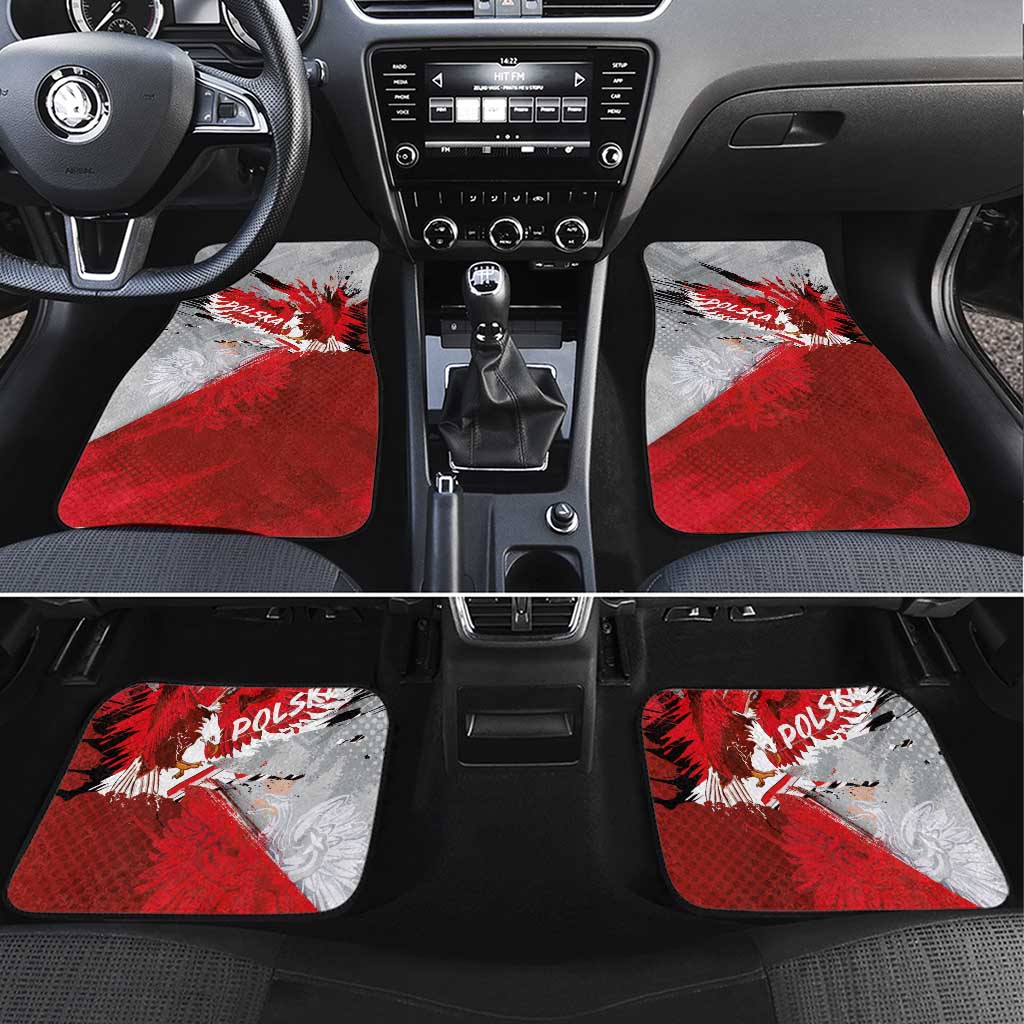 Polska Eagle Car Mats Poland Sporty Grunge Style - Wonder Print Shop