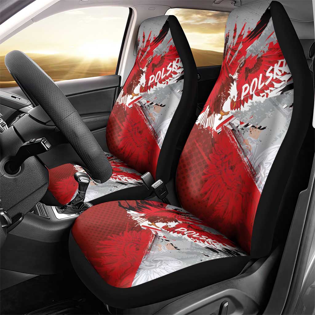 Polska Eagle Car Seat Cover Poland Sporty Grunge Style - Wonder Print Shop