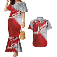 Polska Eagle Couples Matching Mermaid Dress and Hawaiian Shirt Poland Sporty Grunge Style - Wonder Print Shop