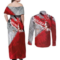 Polska Eagle Couples Matching Off Shoulder Maxi Dress and Long Sleeve Button Shirt Poland Sporty Grunge Style - Wonder Print Shop