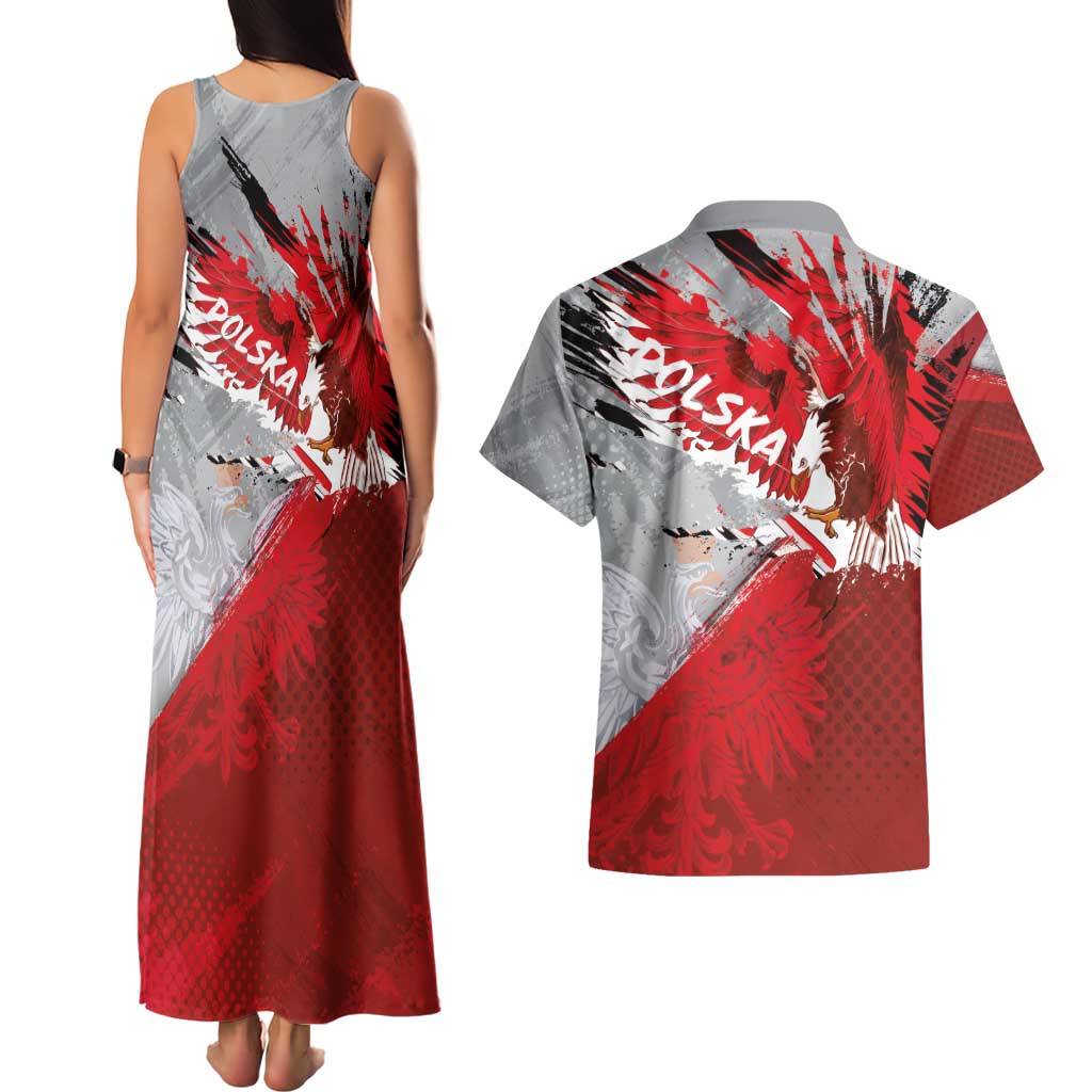 Polska Eagle Couples Matching Tank Maxi Dress and Hawaiian Shirt Poland Sporty Grunge Style - Wonder Print Shop