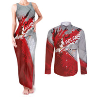 Polska Eagle Couples Matching Tank Maxi Dress and Long Sleeve Button Shirt Poland Sporty Grunge Style - Wonder Print Shop