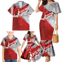 Polska Eagle Family Matching Mermaid Dress and Hawaiian Shirt Poland Sporty Grunge Style - Wonder Print Shop