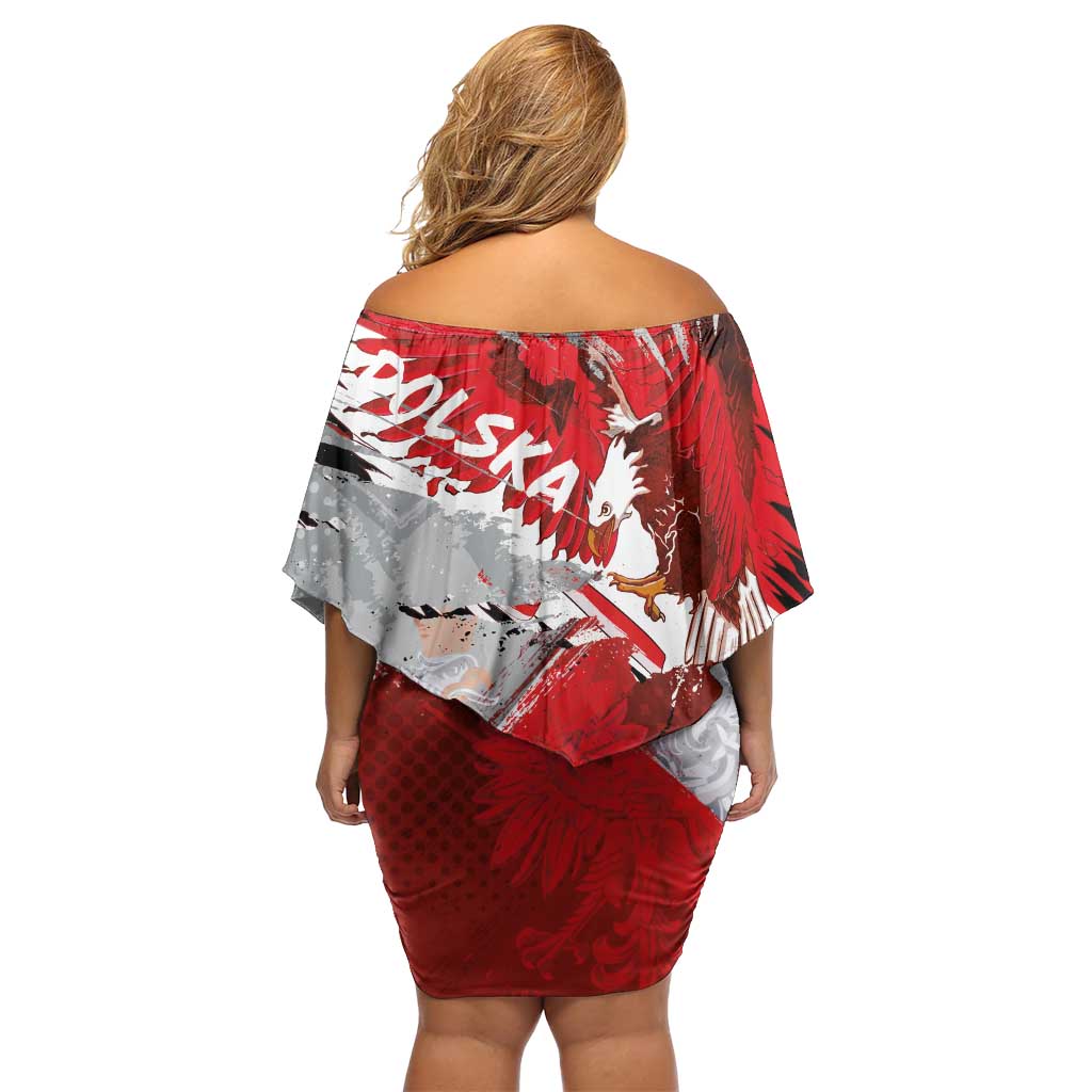 Polska Eagle Family Matching Off Shoulder Short Dress and Hawaiian Shirt Poland Sporty Grunge Style - Wonder Print Shop