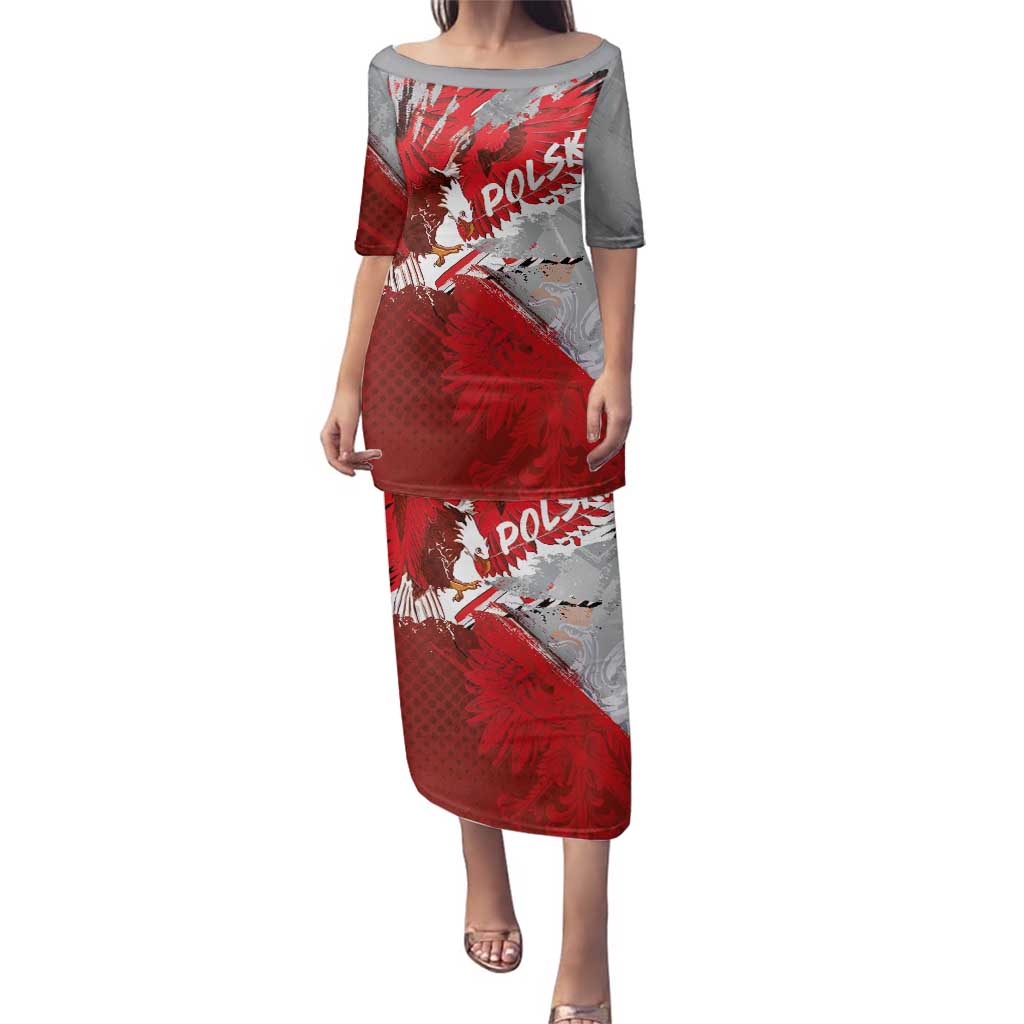 Polska Eagle Family Matching Puletasi and Hawaiian Shirt Poland Sporty Grunge Style - Wonder Print Shop