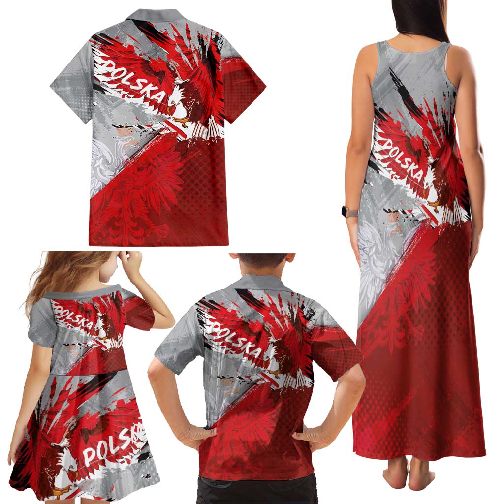 Polska Eagle Family Matching Tank Maxi Dress and Hawaiian Shirt Poland Sporty Grunge Style - Wonder Print Shop