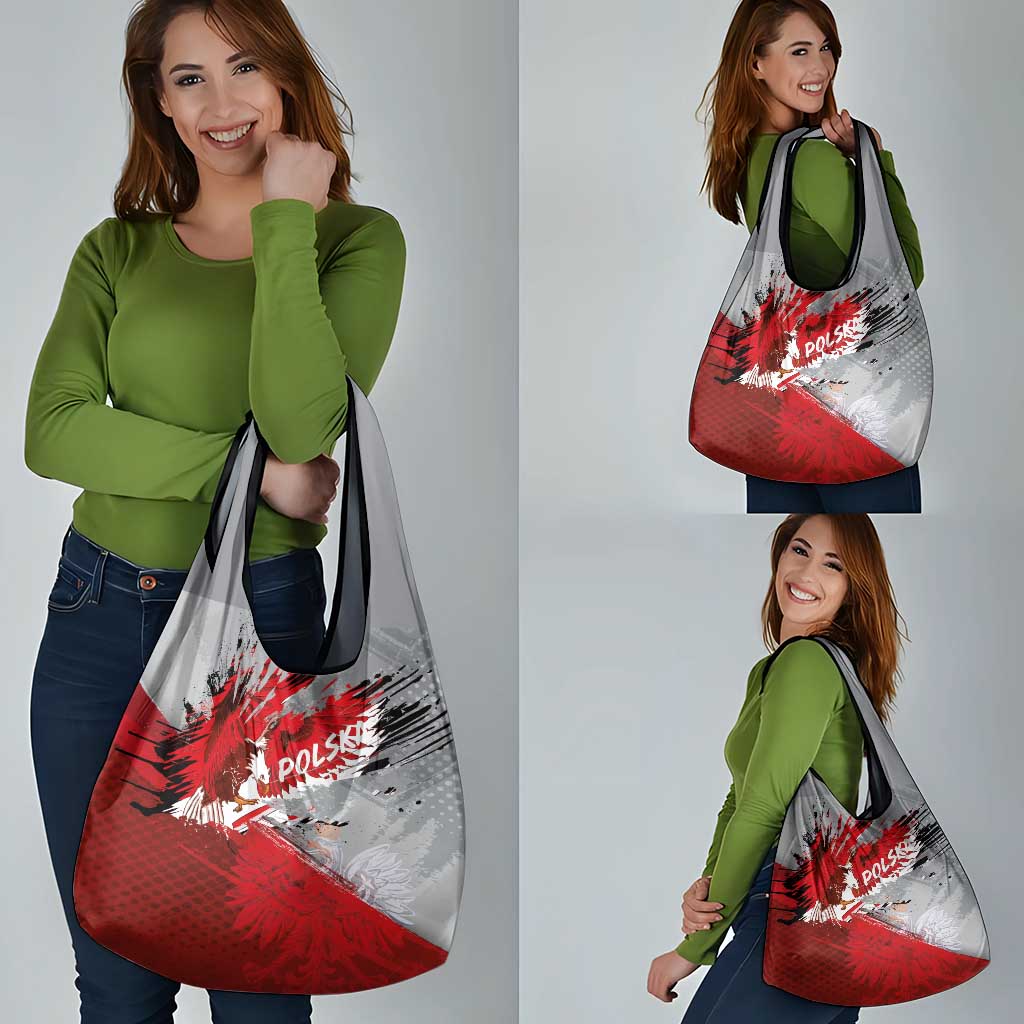 Polska Eagle Grocery Bag Poland Sporty Grunge Style - Wonder Print Shop