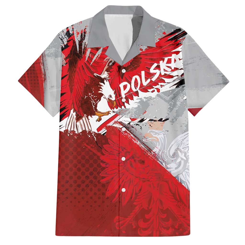 Polska Eagle Hawaiian Shirt Poland Sporty Grunge Style - Wonder Print Shop
