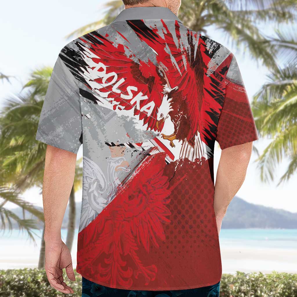 Polska Eagle Hawaiian Shirt Poland Sporty Grunge Style - Wonder Print Shop
