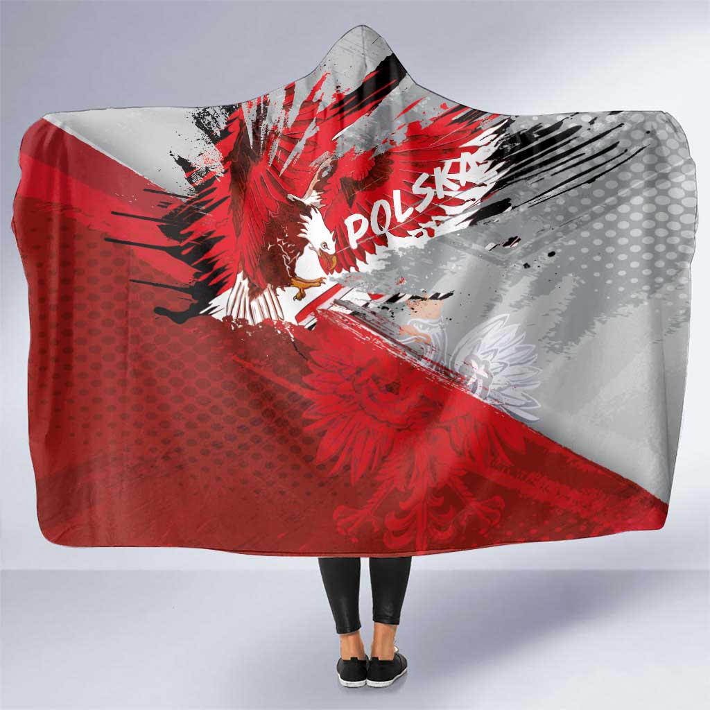 Polska Eagle Hooded Blanket Poland Sporty Grunge Style - Wonder Print Shop