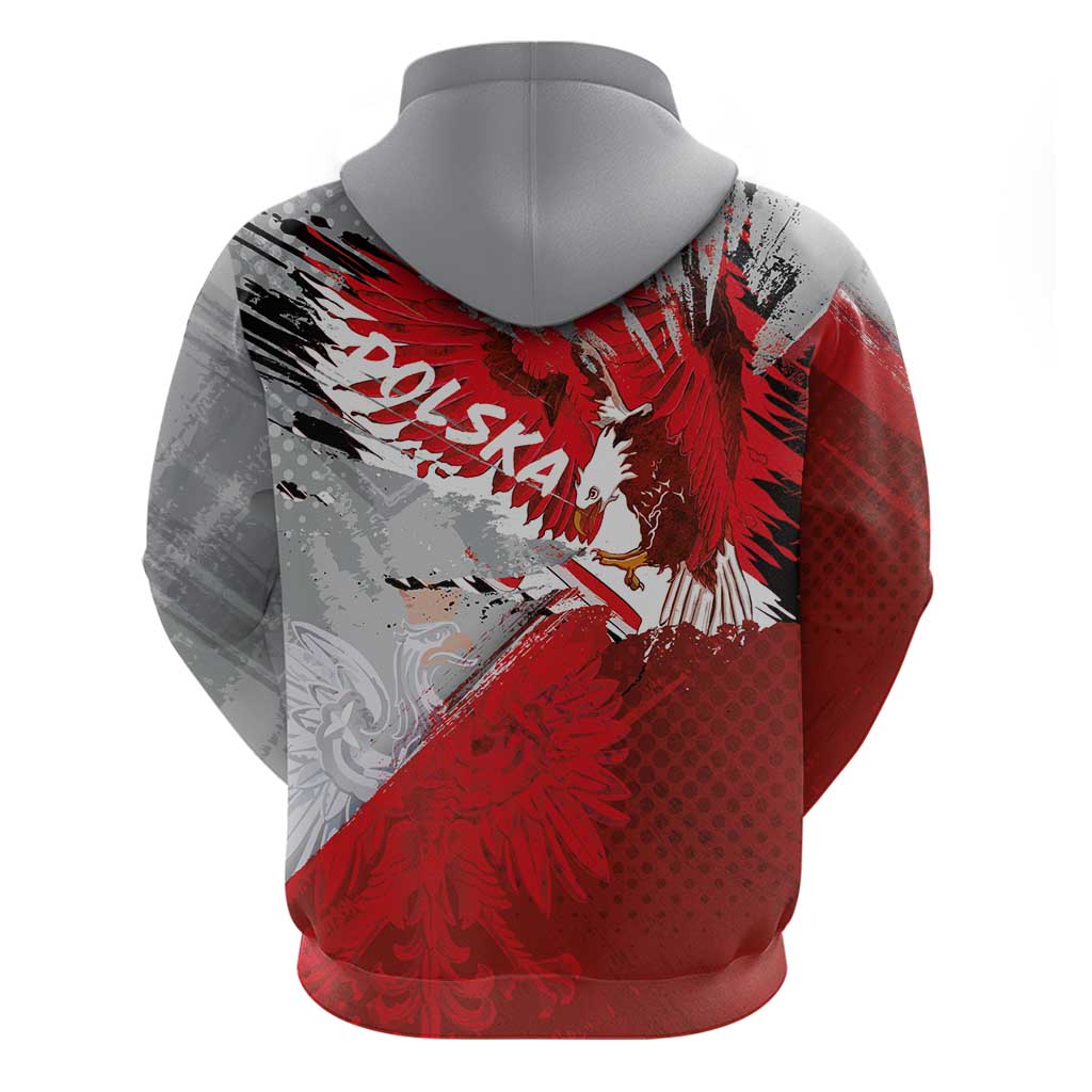 Polska Eagle Hoodie Poland Sporty Grunge Style - Wonder Print Shop