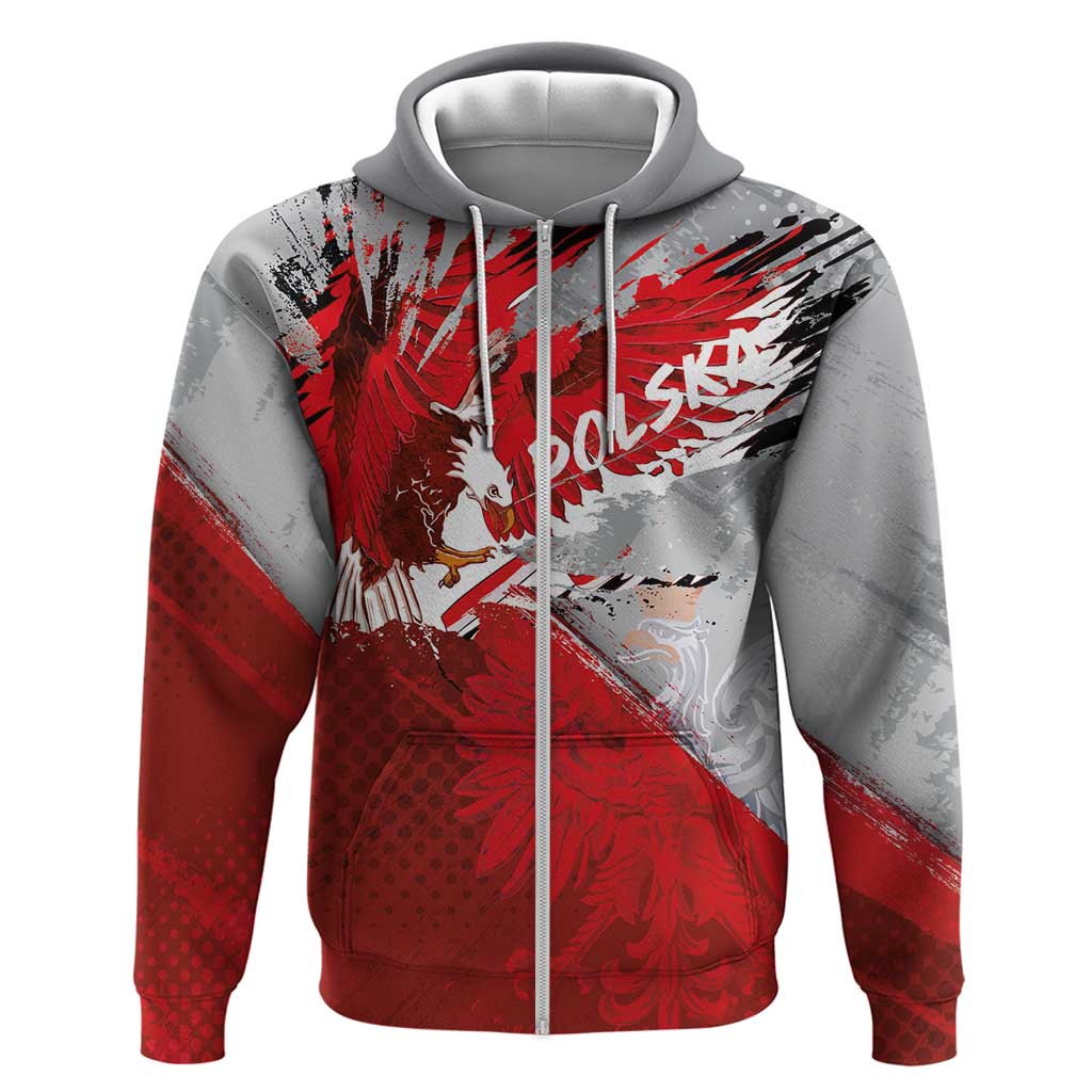 Polska Eagle Hoodie Poland Sporty Grunge Style - Wonder Print Shop