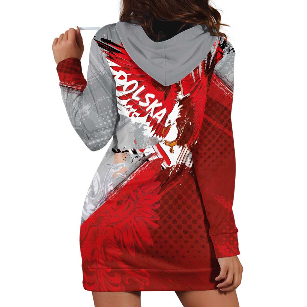Polska Eagle Hoodie Dress Poland Sporty Grunge Style - Wonder Print Shop