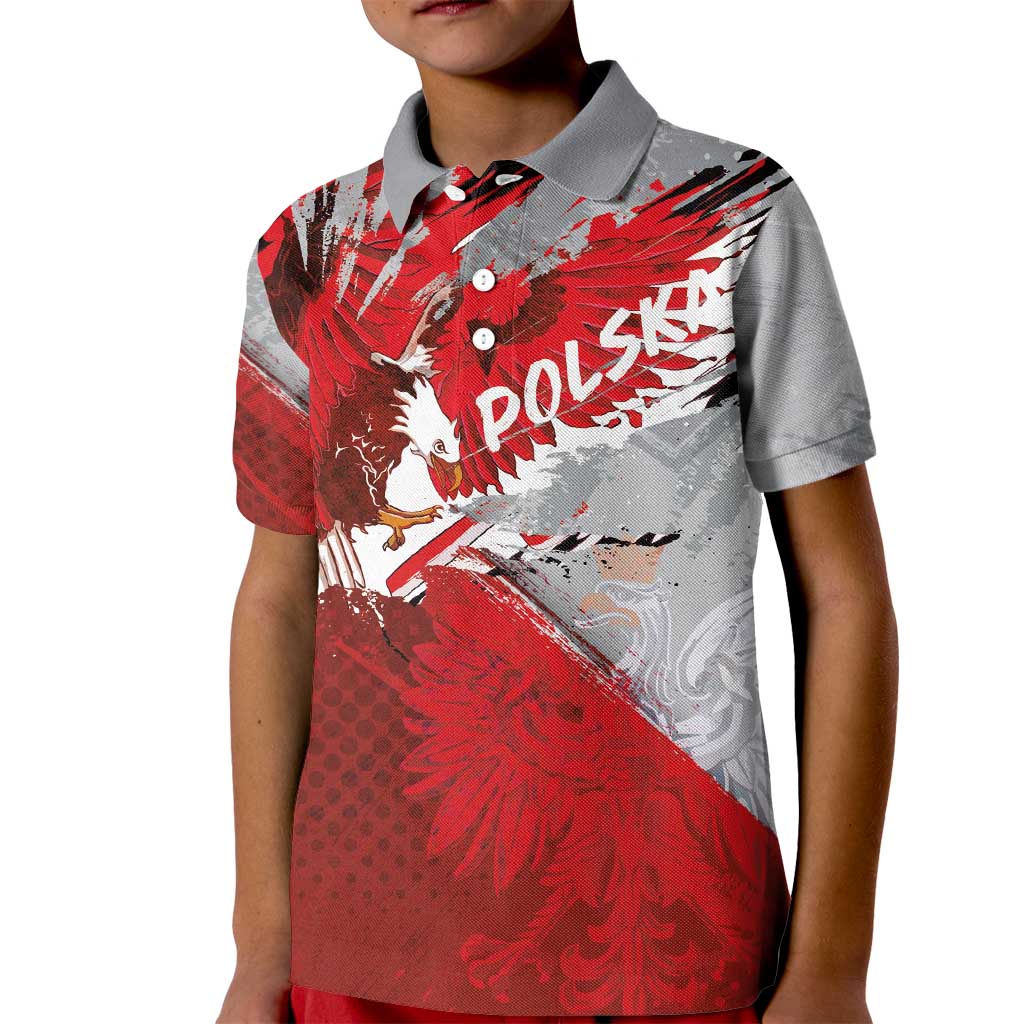 Polska Eagle Kid Polo Shirt Poland Sporty Grunge Style - Wonder Print Shop