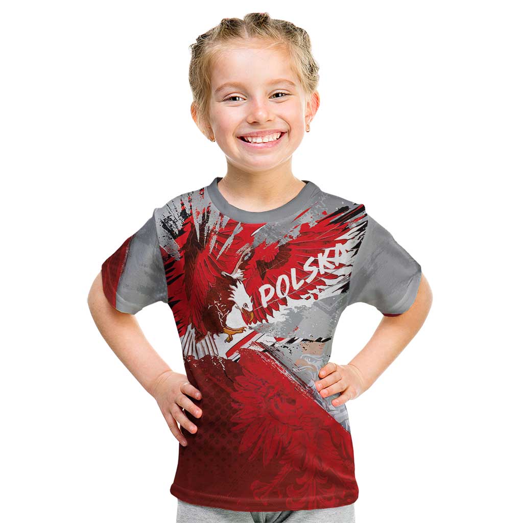 Polska Eagle Kid T Shirt Poland Sporty Grunge Style - Wonder Print Shop