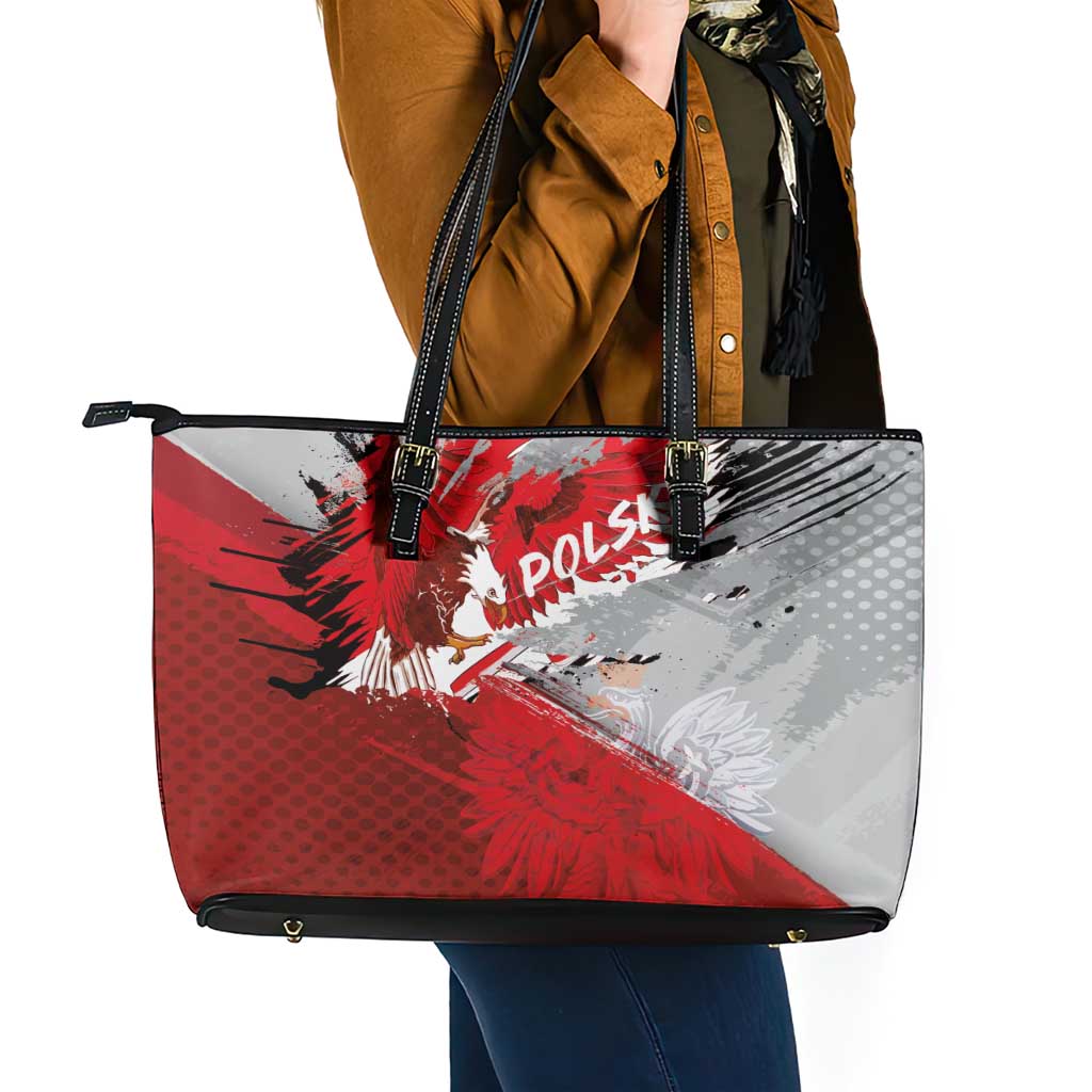 Polska Eagle Leather Tote Bag Poland Sporty Grunge Style - Wonder Print Shop