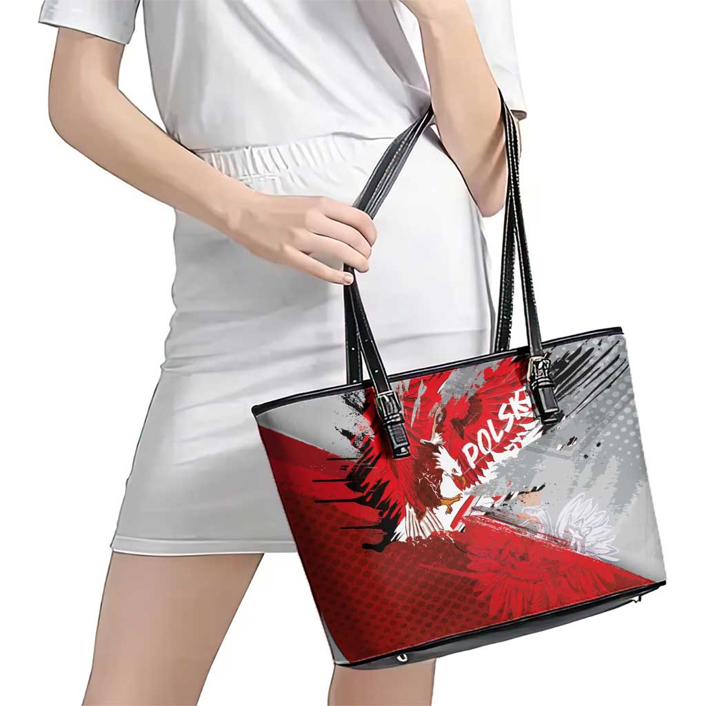 Polska Eagle Leather Tote Bag Poland Sporty Grunge Style - Wonder Print Shop