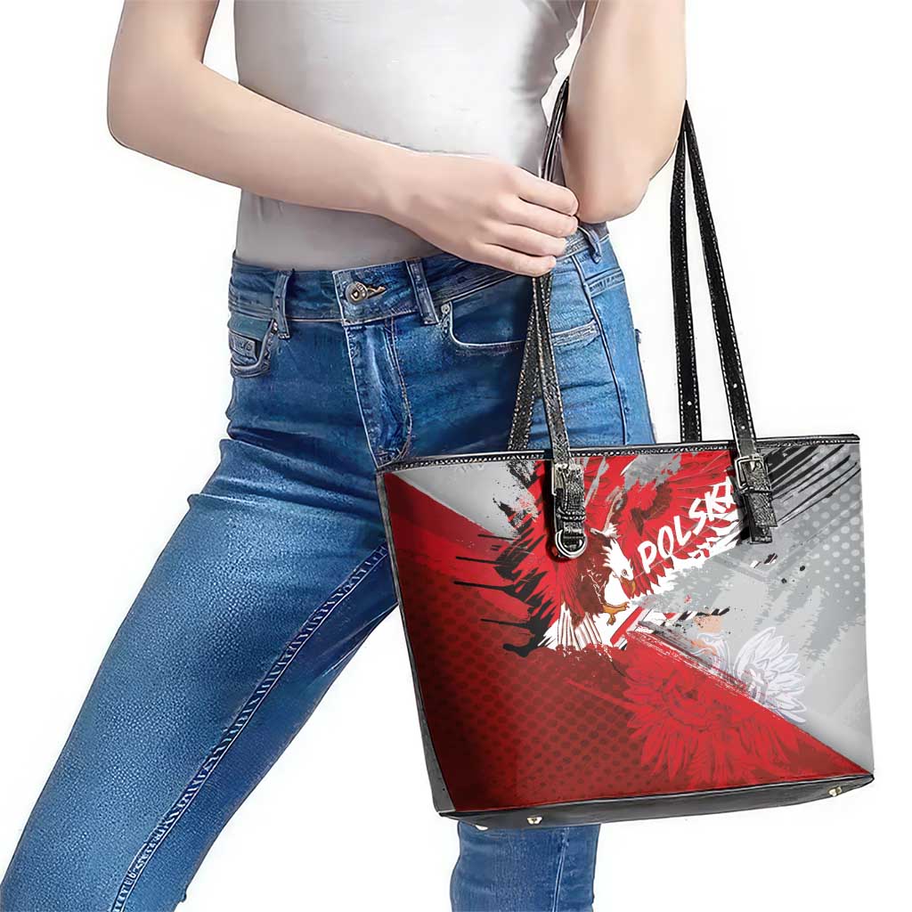 Polska Eagle Leather Tote Bag Poland Sporty Grunge Style - Wonder Print Shop