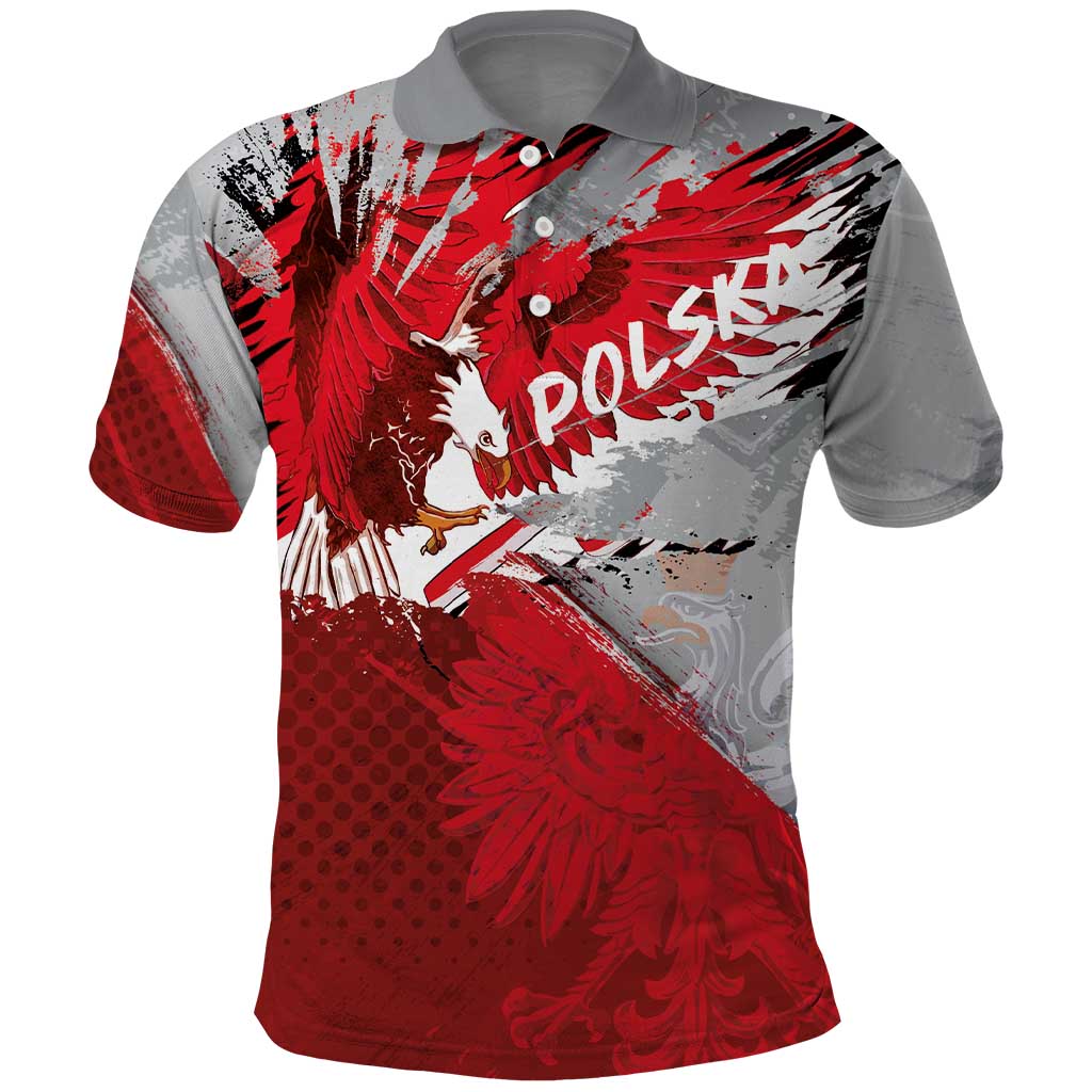 Polska Eagle Polo Shirt Poland Sporty Grunge Style - Wonder Print Shop