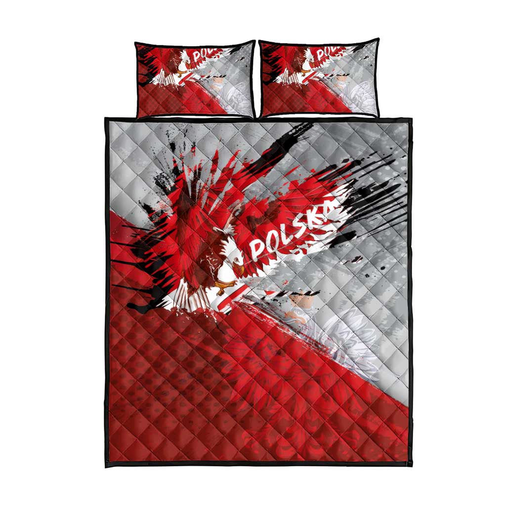 Polska Eagle Quilt Bed Set Poland Sporty Grunge Style - Wonder Print Shop