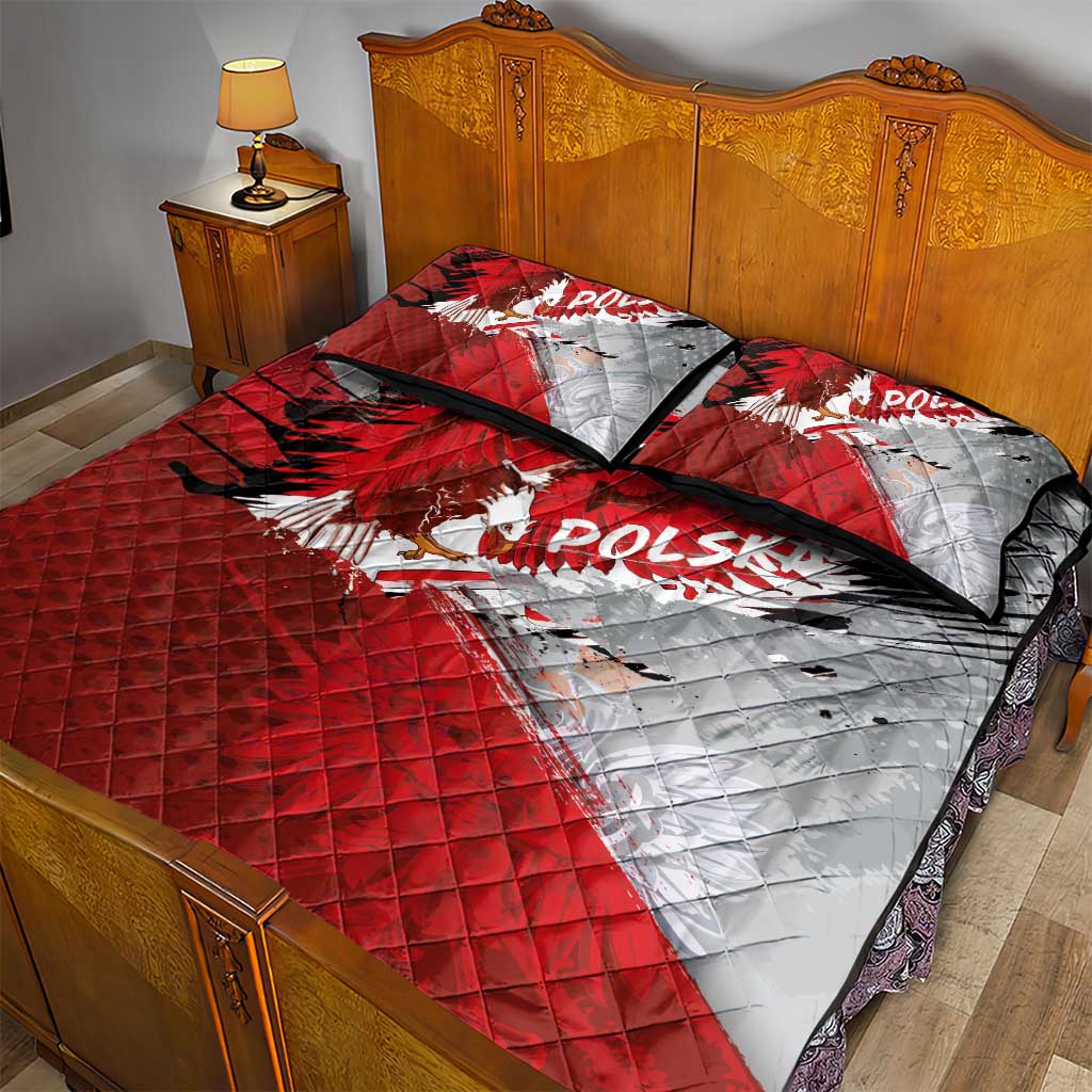 Polska Eagle Quilt Bed Set Poland Sporty Grunge Style - Wonder Print Shop